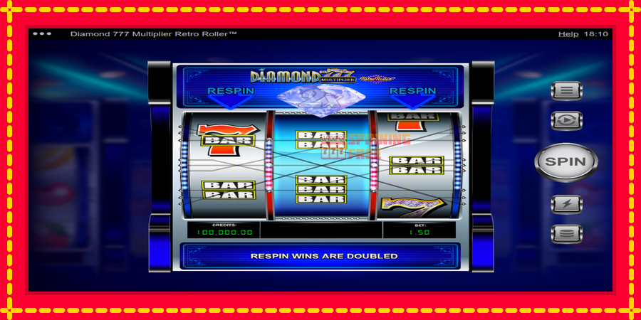 Diamond 777 Multiplier Retro Roller mesin slot dengan animasi cerah, gambar 2