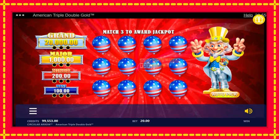 American Triple Double Gold mesin slot dengan animasi cerah, gambar 4