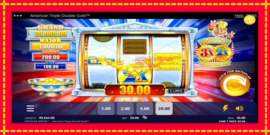 American Triple Double Gold mesin slot dengan animasi cerah, gambar 5