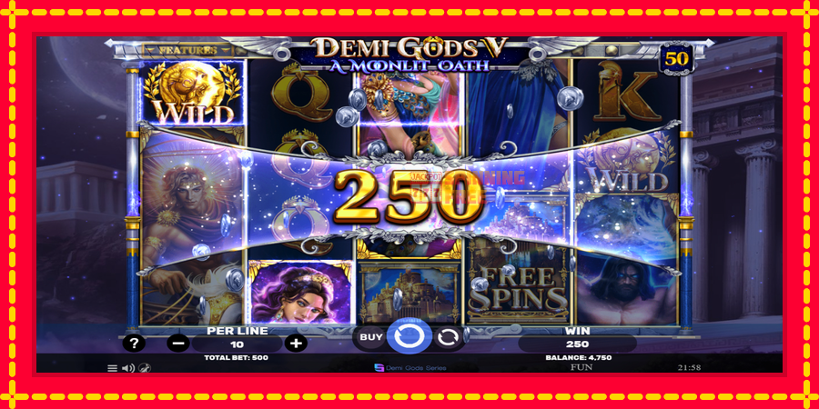 Demi Gods V – A Moonlit Oath mesin slot dengan animasi cerah, gambar 3