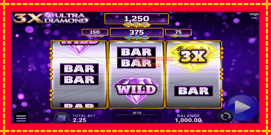 3x Ultra Diamond mesin slot dengan animasi cerah, gambar 1