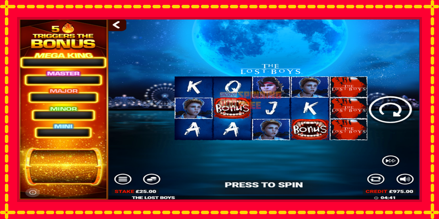 The Lost Boys Rapid Fire Jackpots mesin slot dengan animasi cerah, gambar 1