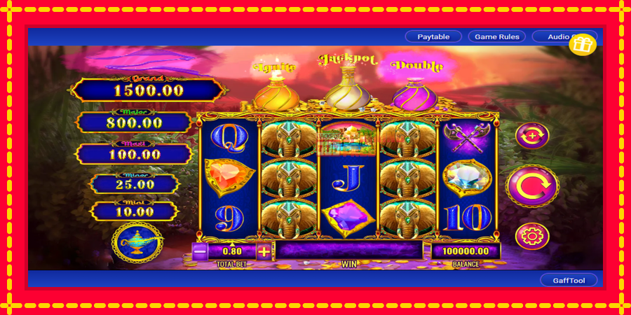 Mystery of the Lamp Treasure Oasis mesin slot dengan animasi cerah, gambar 2