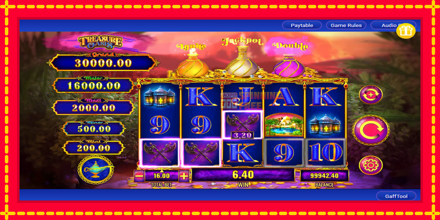 Mystery of the Lamp Treasure Oasis mesin slot dengan animasi cerah, gambar 3