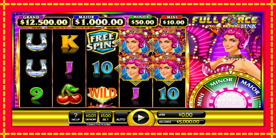 Full Force Vegas Revue mesin slot dengan animasi cerah, gambar 1