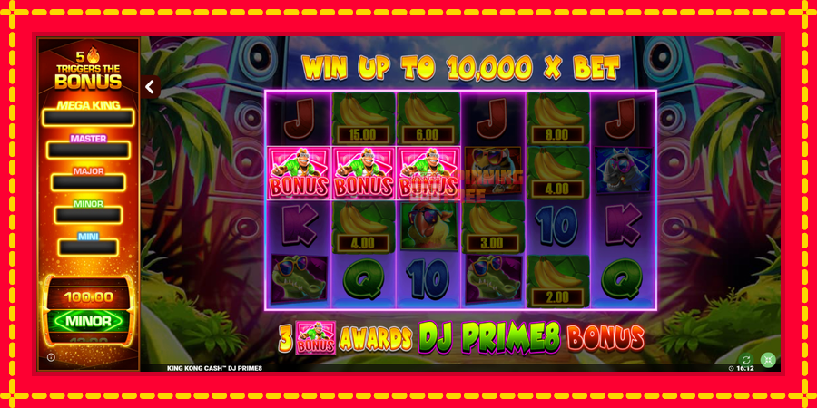 King Kong Cash DJ Prime8 Rapid Fire Jackpots mesin slot dengan animasi cerah, gambar 1