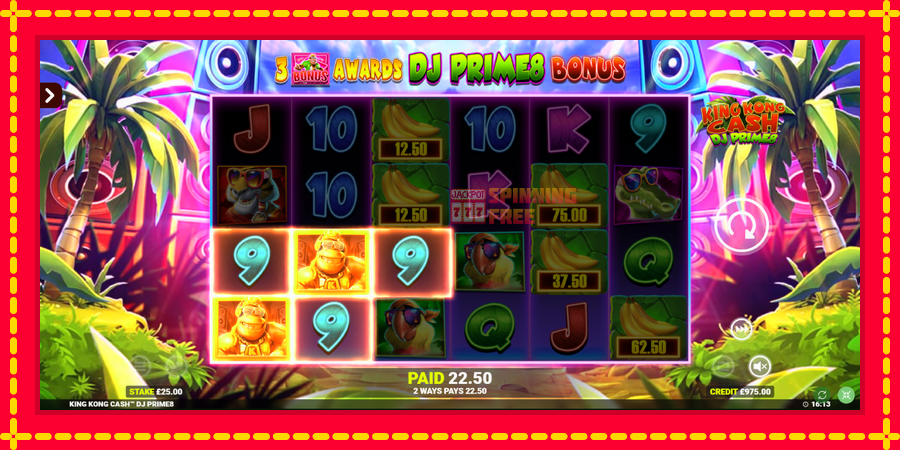 King Kong Cash DJ Prime8 Rapid Fire Jackpots mesin slot dengan animasi cerah, gambar 3