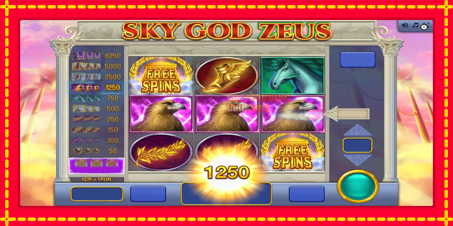 Sky God Zeus 3x3 mesin slot dengan animasi cerah, gambar 2