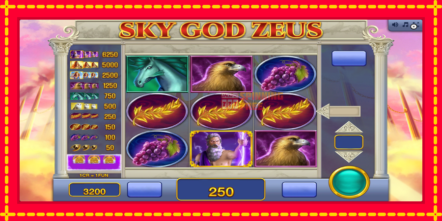 Sky God Zeus 3x3 mesin slot dengan animasi cerah, gambar 3