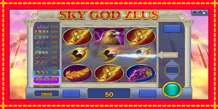 Sky God Zeus 3x3 mesin slot dengan animasi cerah, gambar 4