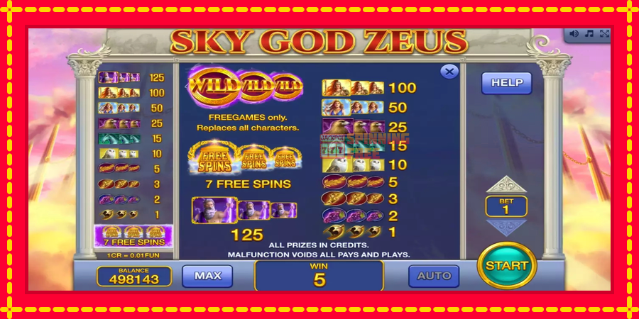 Sky God Zeus 3x3 mesin slot dengan animasi cerah, gambar 7