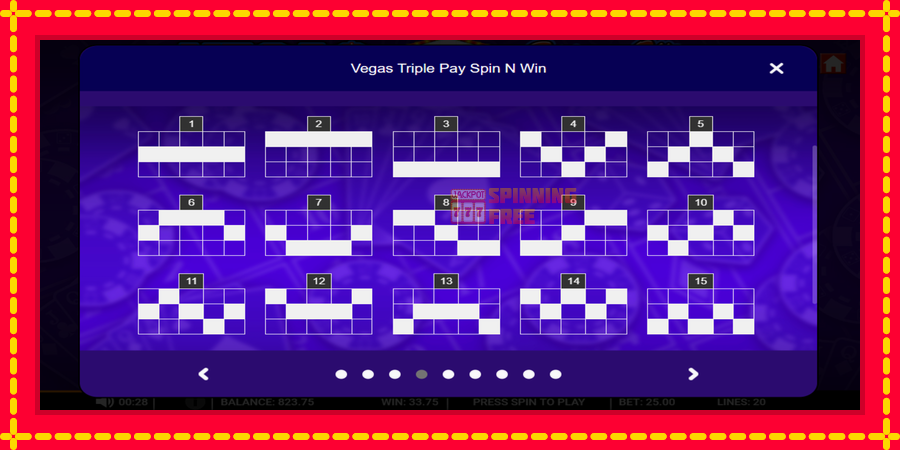 Vegas Triple Pay Spin n Win mesin slot dengan animasi cerah, gambar 5