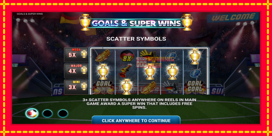 Goals & Super Wins mesin slot dengan animasi cerah, gambar 1