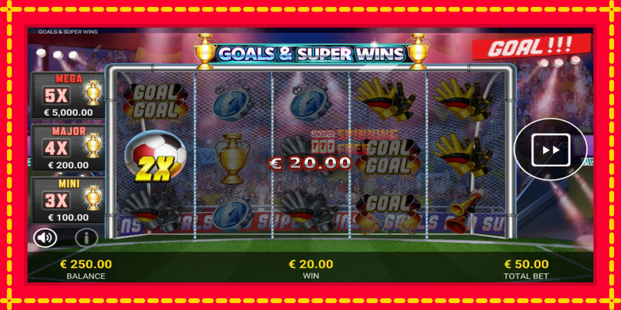 Goals & Super Wins mesin slot dengan animasi cerah, gambar 3