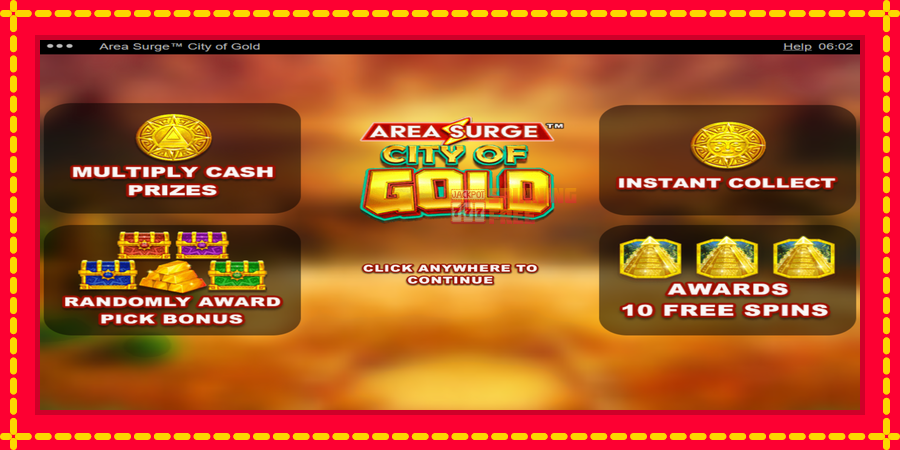 Area Surge City of Gold mesin slot dengan animasi cerah, gambar 1