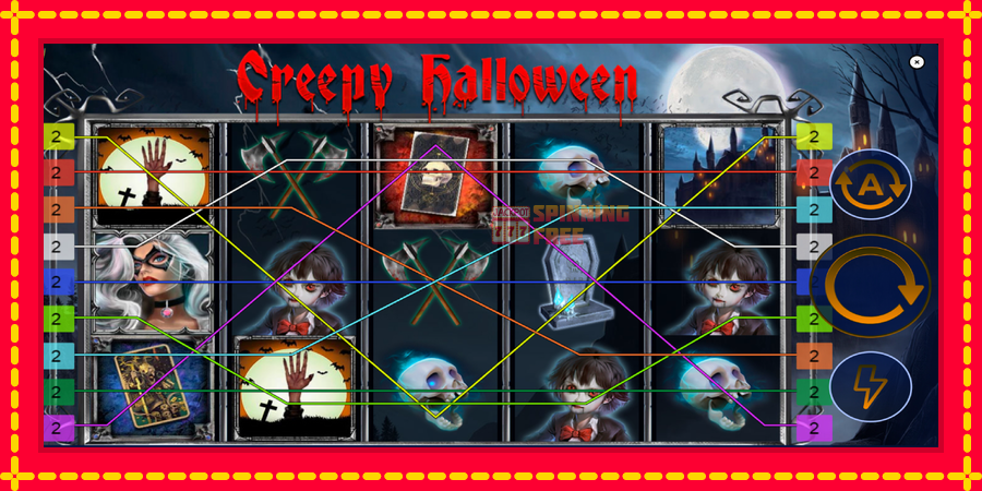 Creepy Halloween mesin slot dengan animasi cerah, gambar 2