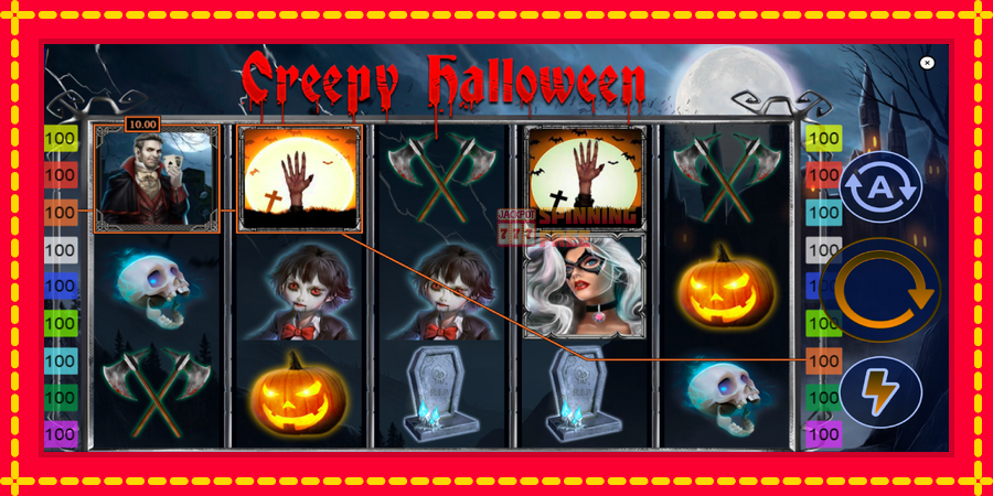 Creepy Halloween mesin slot dengan animasi cerah, gambar 3