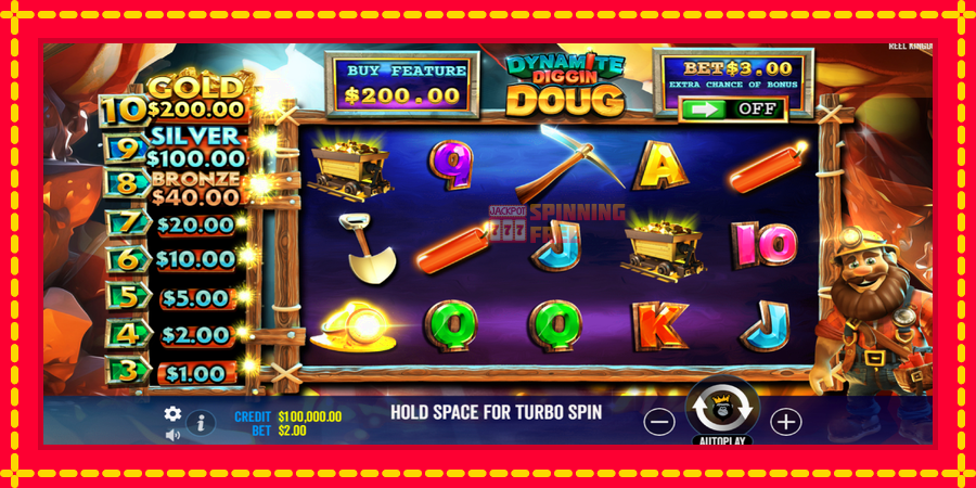 Dynamite Diggin Doug mesin slot dengan animasi cerah, gambar 2