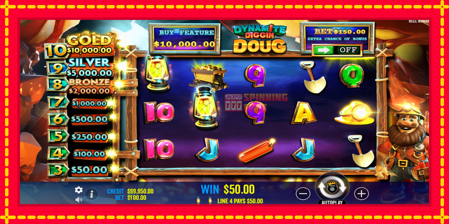 Dynamite Diggin Doug mesin slot dengan animasi cerah, gambar 3