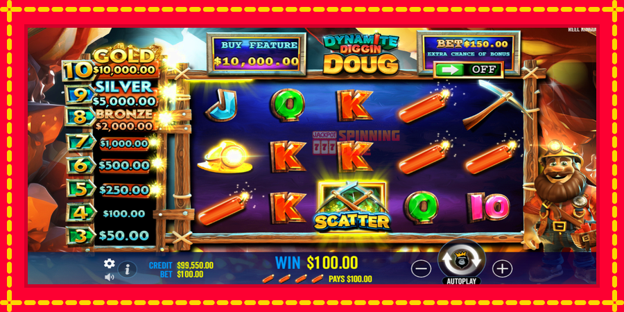 Dynamite Diggin Doug mesin slot dengan animasi cerah, gambar 4