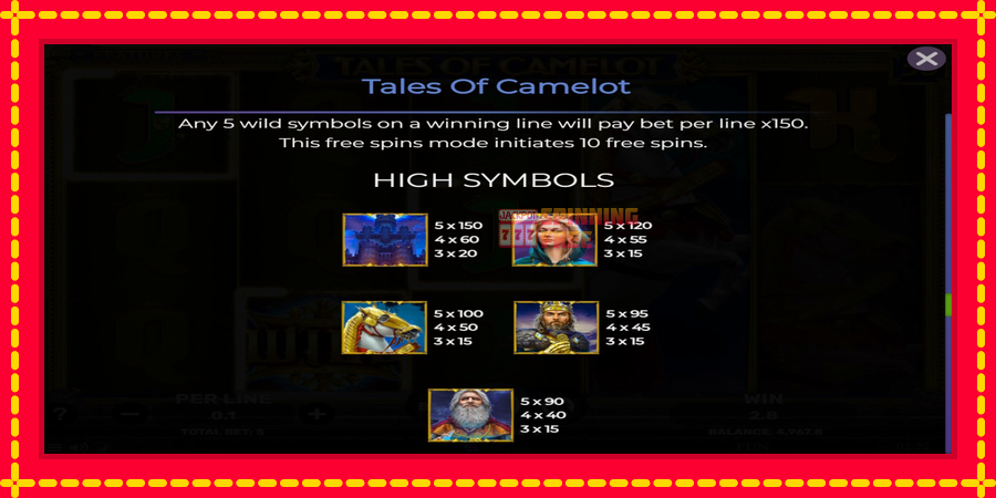 Tales of Camelot mesin slot dengan animasi cerah, gambar 7