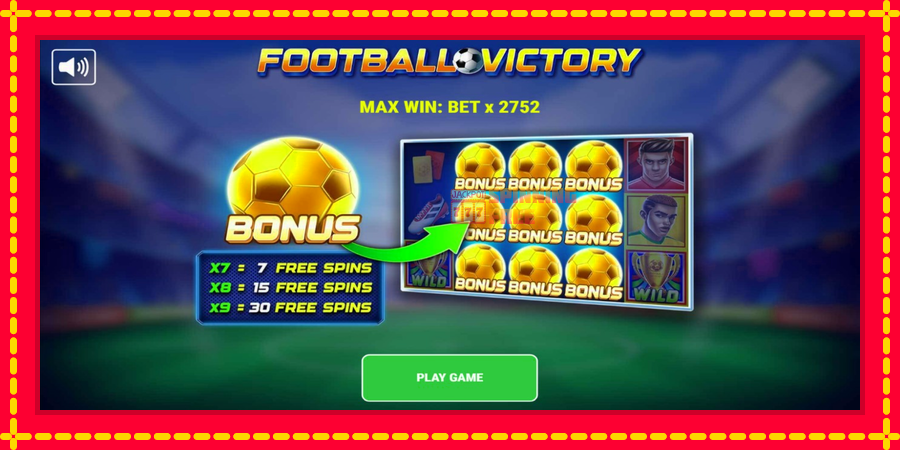 Football Victory mesin slot dengan animasi cerah, gambar 1