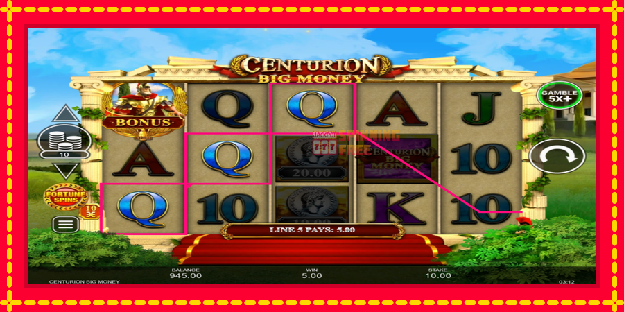 Centurion Big Money mesin slot dengan animasi cerah, gambar 3