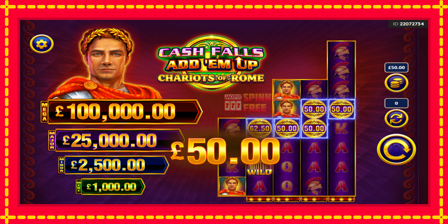 Cash Falls: Add Em Up Chariots of Rome mesin slot dengan animasi cerah, gambar 3