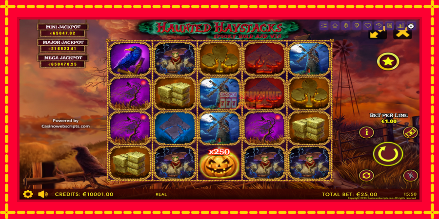 Haunted Haystacks - Spooky Hold and Win mesin slot dengan animasi cerah, gambar 2