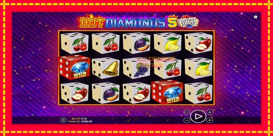 Hot Diamonds 5 Dice mesin slot dengan animasi cerah, gambar 1