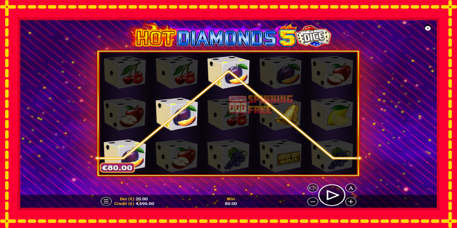 Hot Diamonds 5 Dice mesin slot dengan animasi cerah, gambar 3