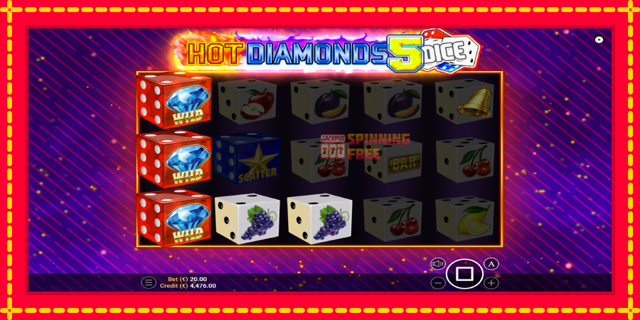 Hot Diamonds 5 Dice mesin slot dengan animasi cerah, gambar 4