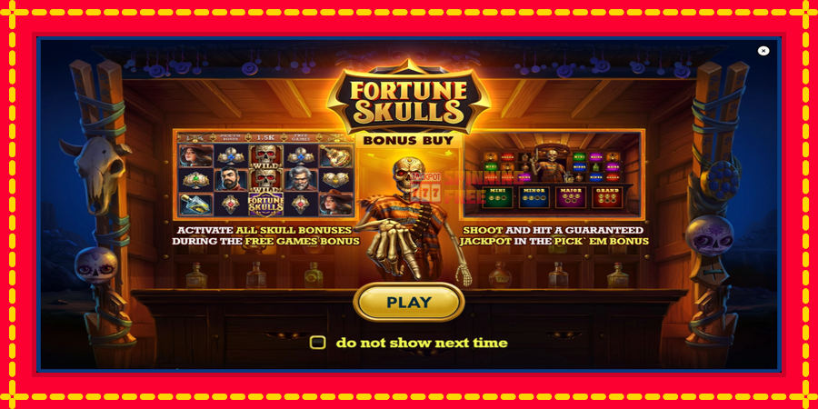 Fortune Skulls Bonus Buy mesin slot dengan animasi cerah, gambar 1