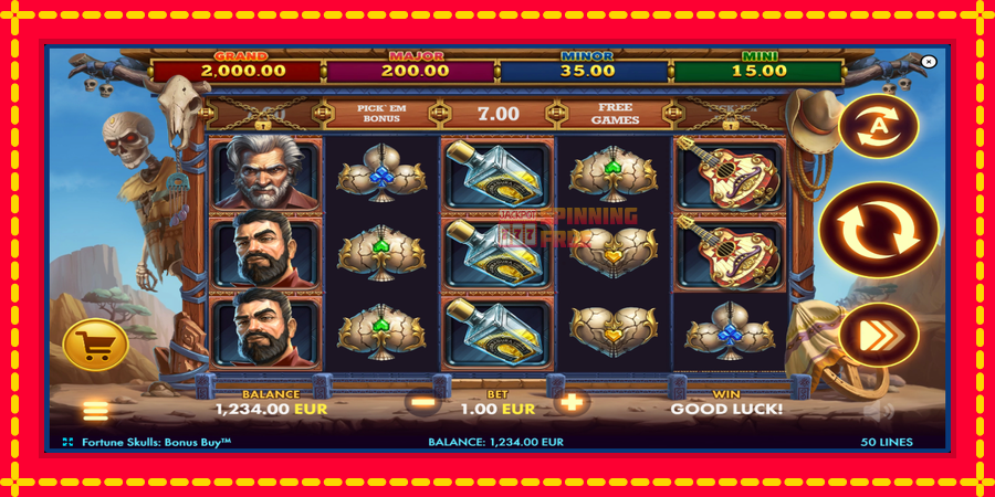 Fortune Skulls Bonus Buy mesin slot dengan animasi cerah, gambar 2