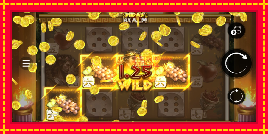 Midas Realm Dice mesin slot dengan animasi cerah, gambar 3