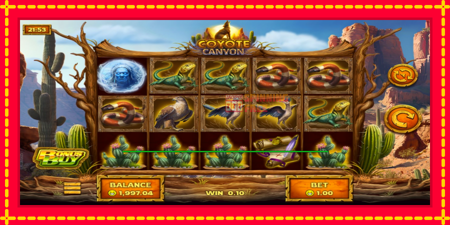 Coyote Canyon mesin slot dengan animasi cerah, gambar 3