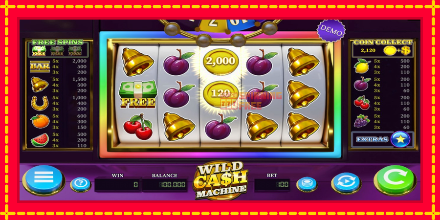 Wild Cash Machine mesin slot dengan animasi cerah, gambar 3