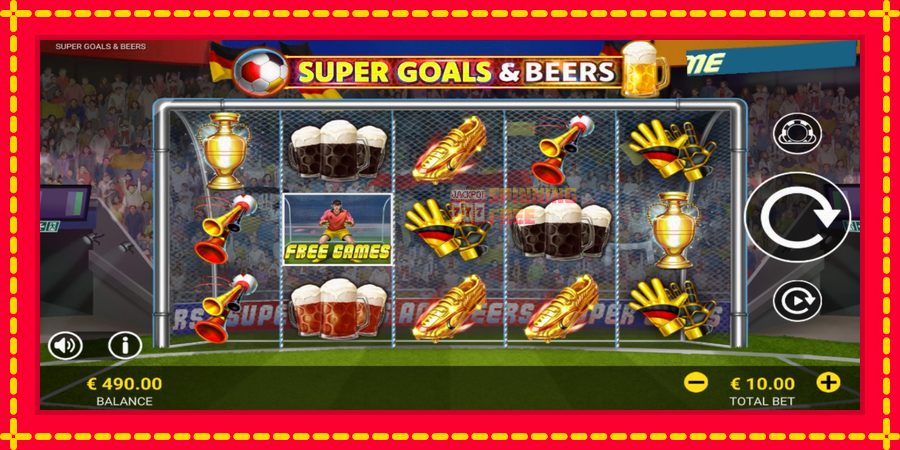 Super Goals & Beers mesin slot dengan animasi cerah, gambar 2