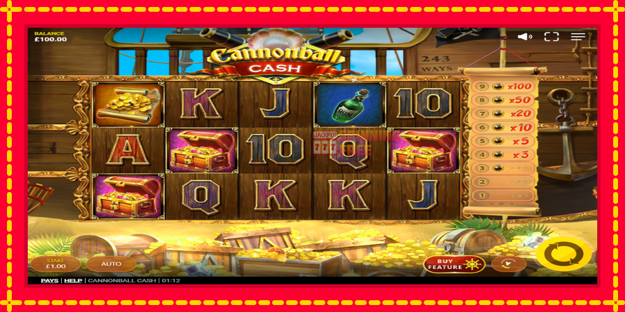 Cannonball Cash mesin slot dengan animasi cerah, gambar 2