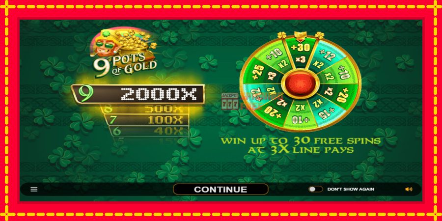 9 Pots of Gold Land & Win mesin slot dengan animasi cerah, gambar 1