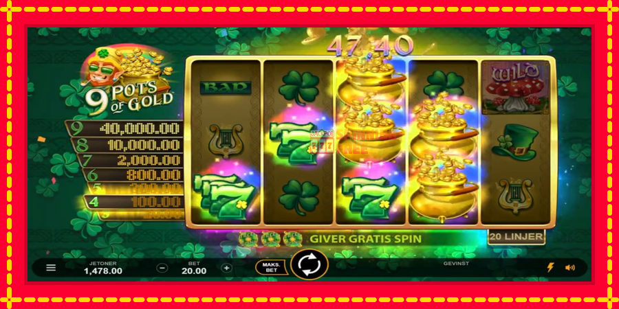 9 Pots of Gold Land & Win mesin slot dengan animasi cerah, gambar 3