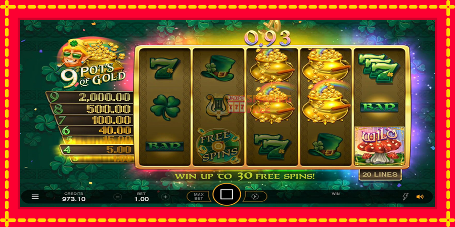 9 Pots of Gold Land & Win mesin slot dengan animasi cerah, gambar 6