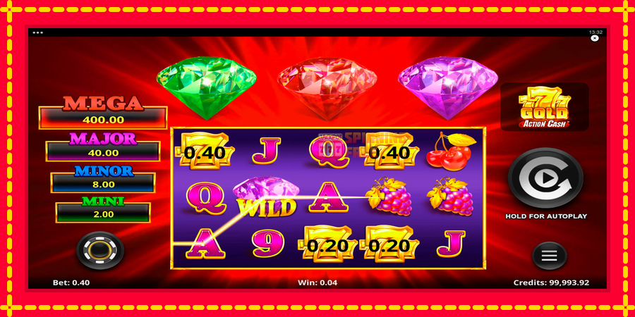 777 Gold Action Cash mesin slot dengan animasi cerah, gambar 3