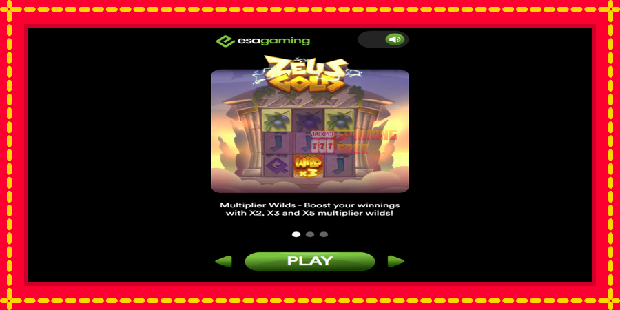 Zeus Gold mesin slot dengan animasi cerah, gambar 1