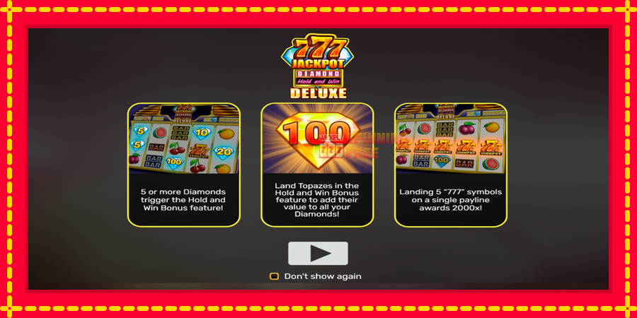 777 Jackpot Diamond Hold and Win Deluxe mesin slot dengan animasi cerah, gambar 1