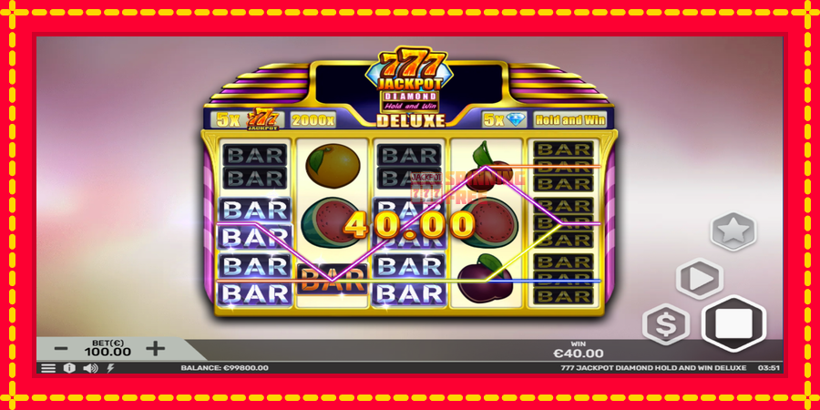 777 Jackpot Diamond Hold and Win Deluxe mesin slot dengan animasi cerah, gambar 3