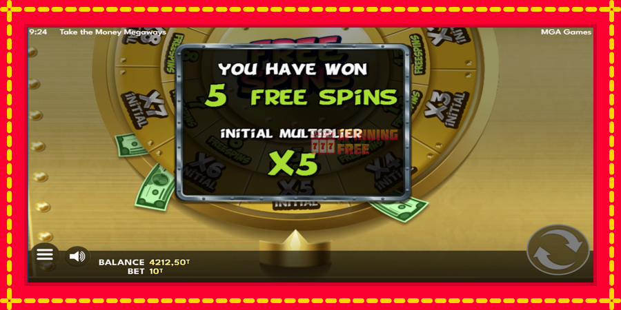 Take the Money Megaways mesin slot dengan animasi cerah, gambar 4