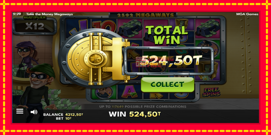 Take the Money Megaways mesin slot dengan animasi cerah, gambar 6