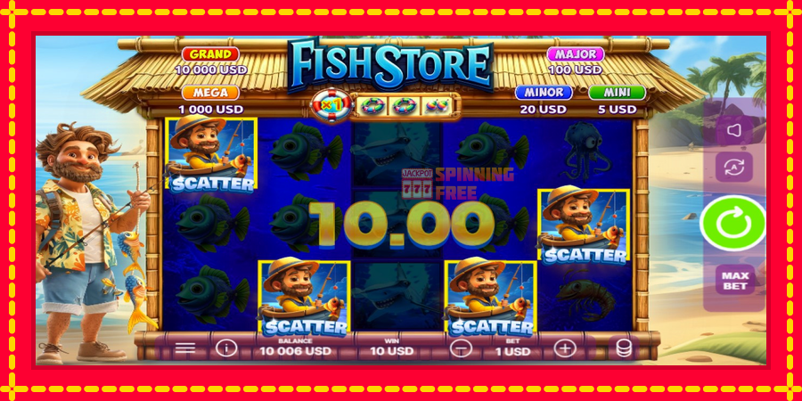 Fish Store mesin slot dengan animasi cerah, gambar 3