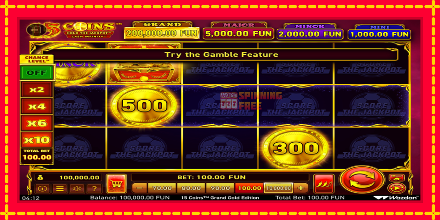 15 Coins Grand Gold Edition Score The Jackpot mesin slot dengan animasi cerah, gambar 2